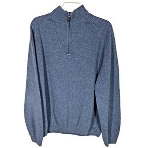 Ping XL Sweater Blue Men's 1/4 Zip Linen Cotton Golf Raglan Pullover